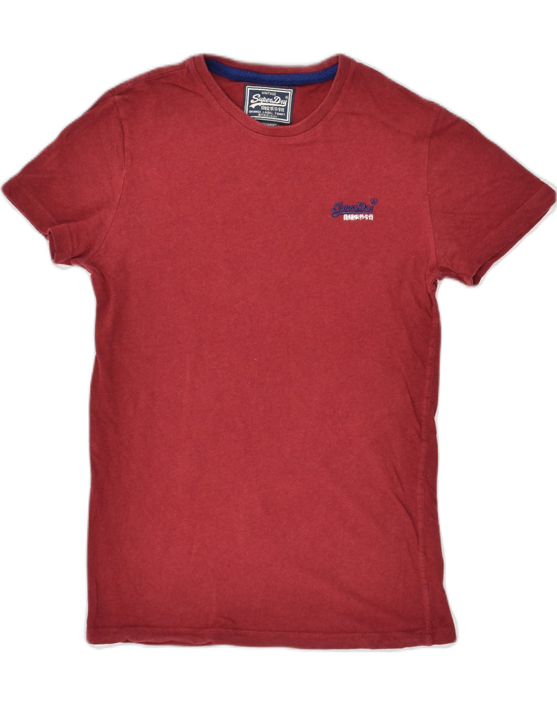 SUPERDRY Mens T-Shirt Top Small Burgundy Cotton | Vintage Superdry | Thrift | Second-Hand Superdry | Used Clothing | Messina Hembry 