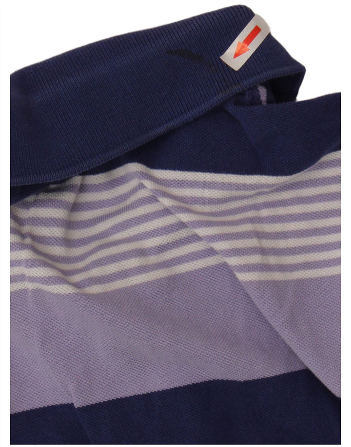 Lacoste Mens Polo Shirt Size 4 Medium Purple Striped