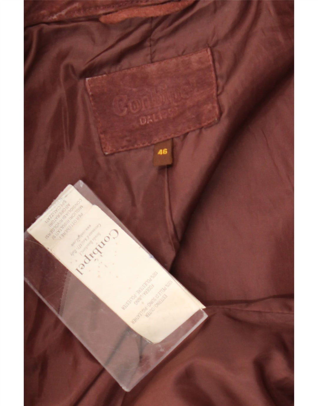 CONBIPEL Womens Suede Jacket IT 46 Large Brown Leather