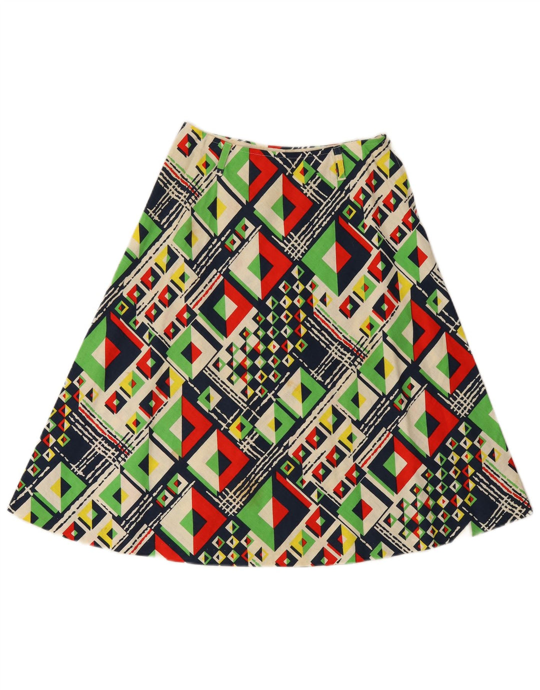 VINTAGE Womens A-Line Skirt IT 42 Medium W24  Multicoloured Geometric