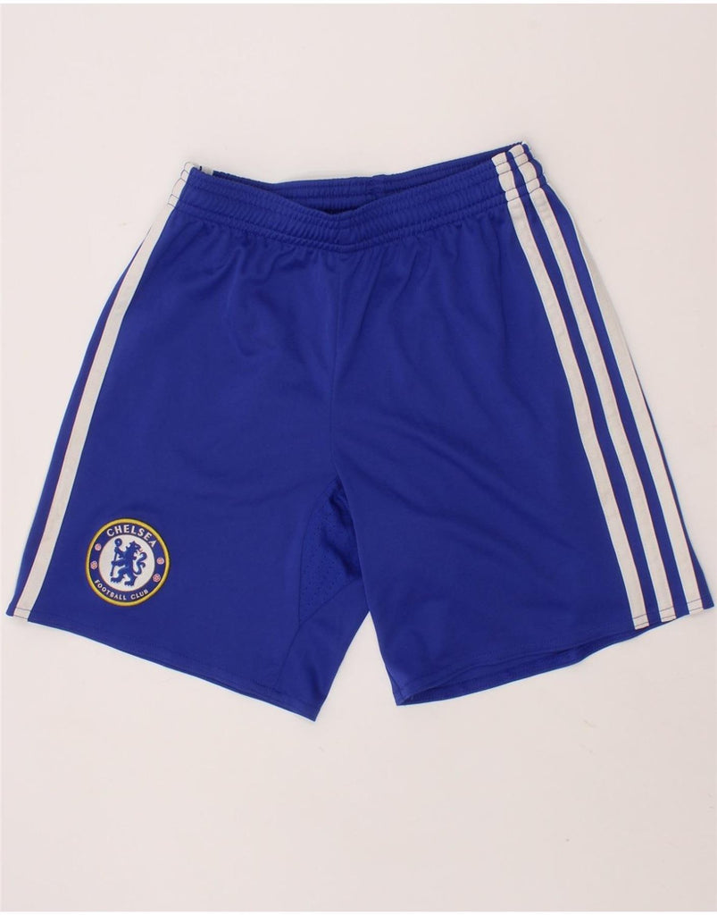 ADIDAS Boys Chelsea FC Sport Shorts 9-10 Years Blue Polyester Vintage Adidas and Second-Hand Adidas from Messina Hembry 