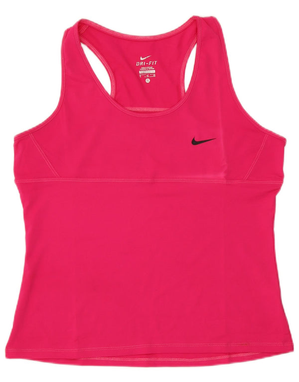 Nike Womens Dri Fit Vest Top UK 18 XL Pink Polyester