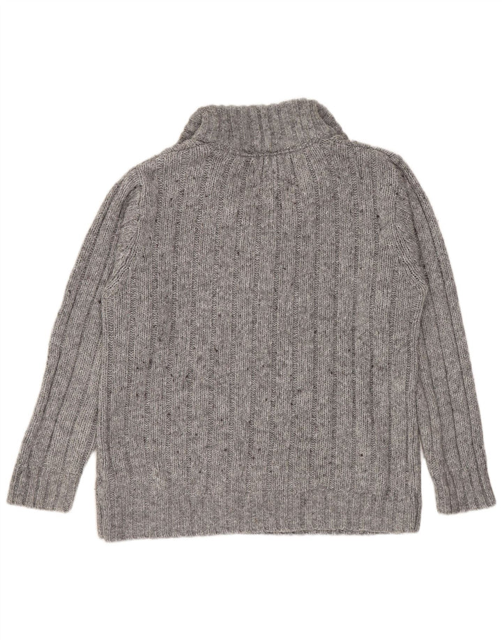 MARKS & SPENCER Mens Zip Neck Jumper Sweater Small Grey Acrylic