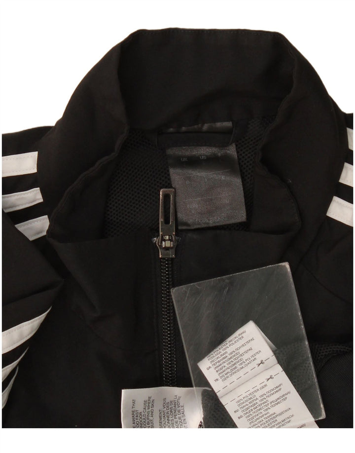 Adidas Mens Climalite Tracksuit Top Jacket Large Black Polyester