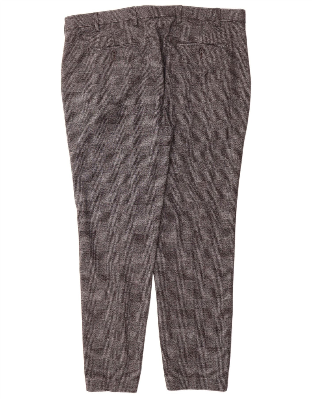 Marks & Spencer Mens Tailored Fit Straight Suit Trousers W40 L31 Grey Check