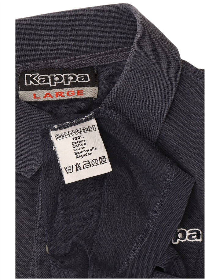 KAPPA Mens Polo Shirt Large Navy Blue Cotton