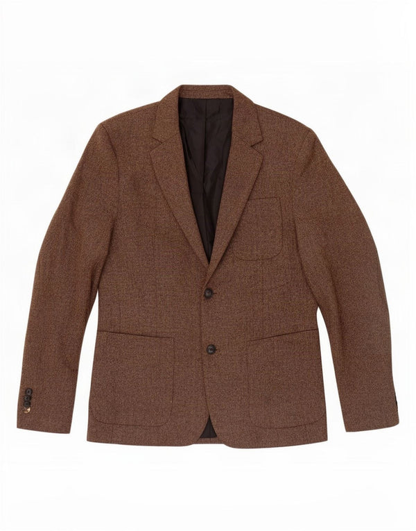 Jack & Jones Mens 2 Button Blazer Jacket IT 50 Large Brown Polyester