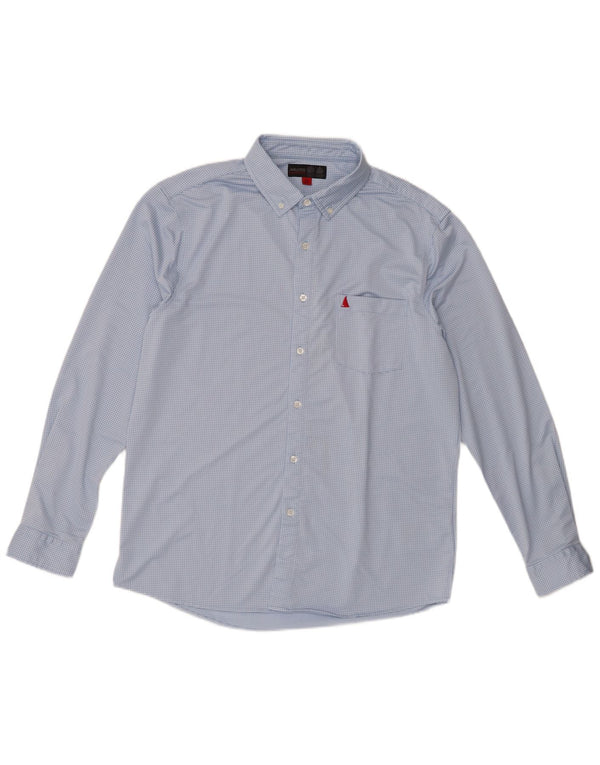 Musto Mens Shirt Large Blue Gingham Polyester