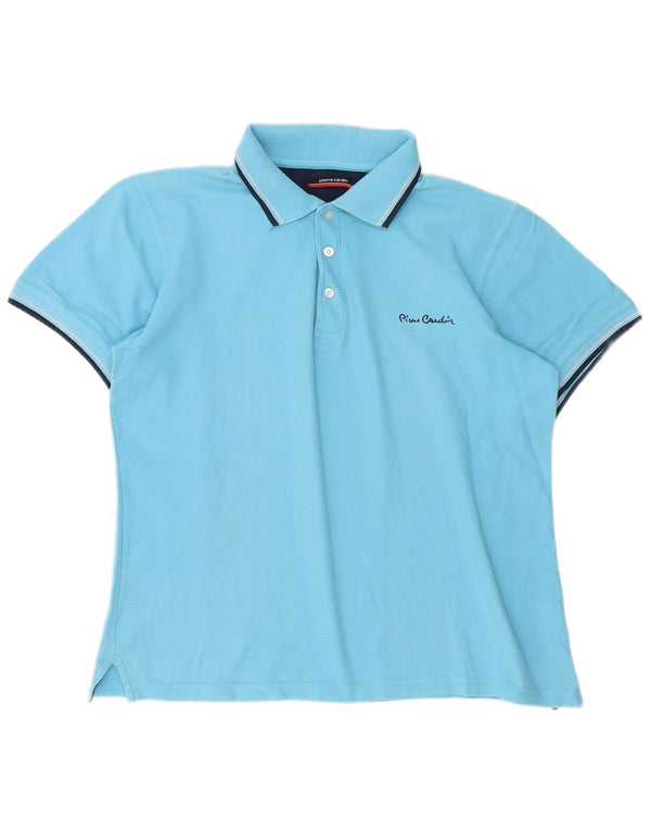 Pierre Cardin Mens Polo Shirt XL Blue Cotton