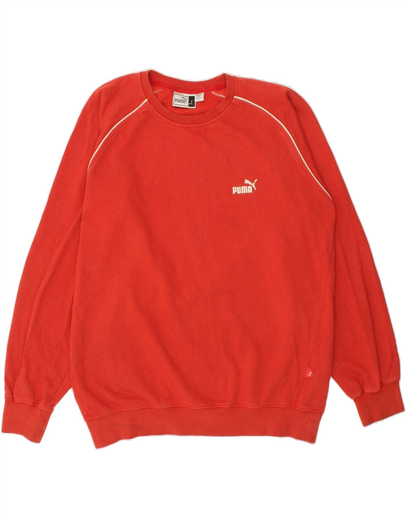 PUMA Mens Sweatshirt Jumper Large Red Cotton | Vintage Puma | Thrift | Second-Hand Puma | Used Clothing | Messina Hembry 