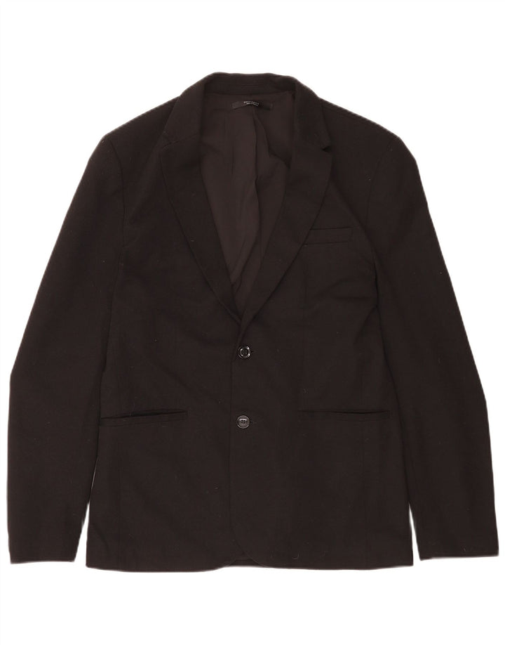 Zara Mens 2 Button Blazer Jacket UK 40 Large Black