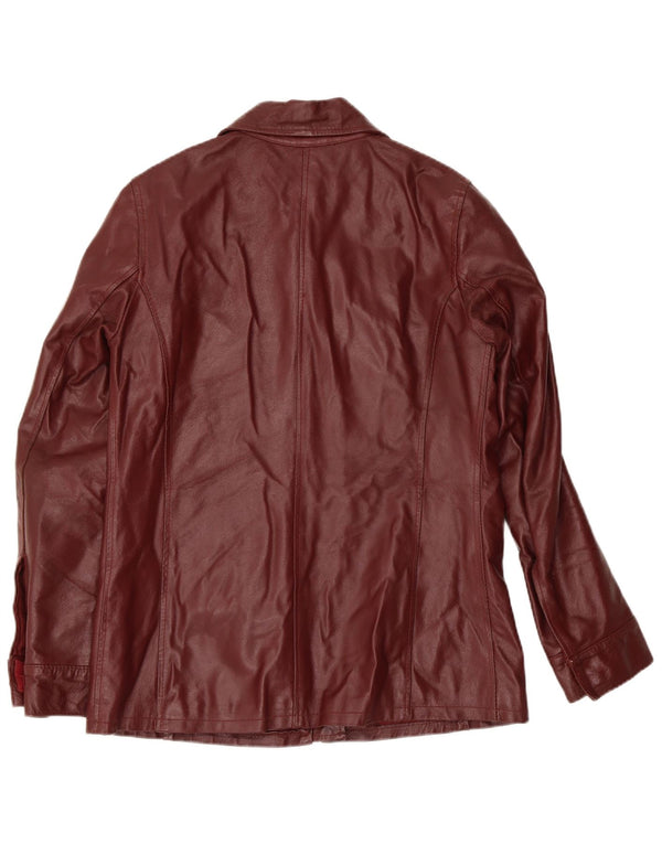Conbipel Womens Leather Jacket IT 44 Medium Maroon