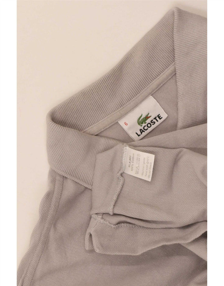 Lacoste Mens Polo Shirt Size 6 XL Grey Cotton