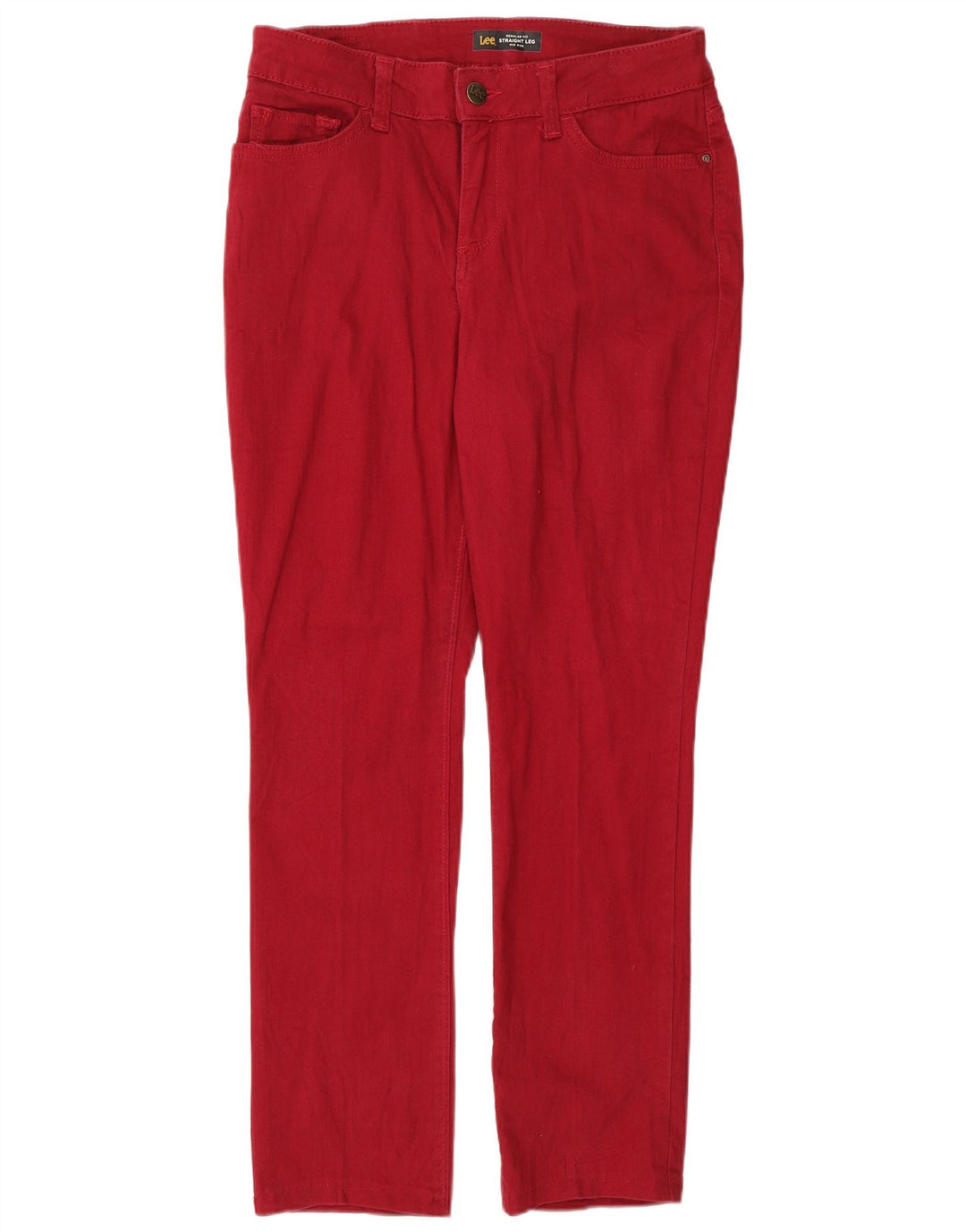 LEE Womens Mid Rise Regular Fit Straight Jeans US 6 Medium W30 L28 Red