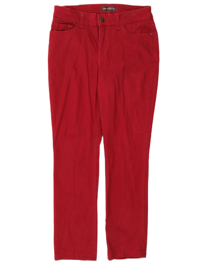 LEE Womens Mid Rise Regular Fit Straight Jeans US 6 Medium W30 L28 Red
