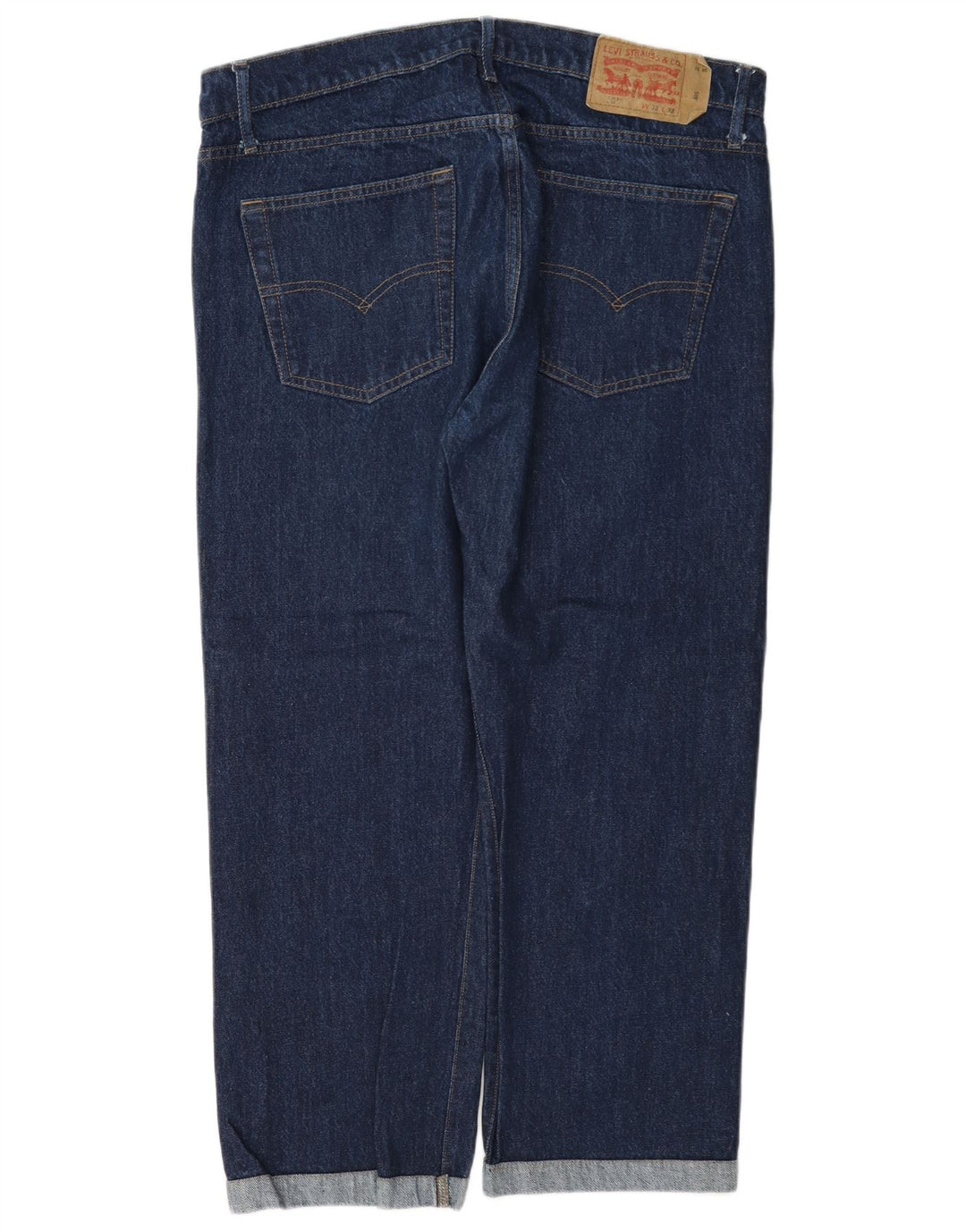 Levi's Womens 501 Straight Jeans W38 L27 Navy Blue Cotton