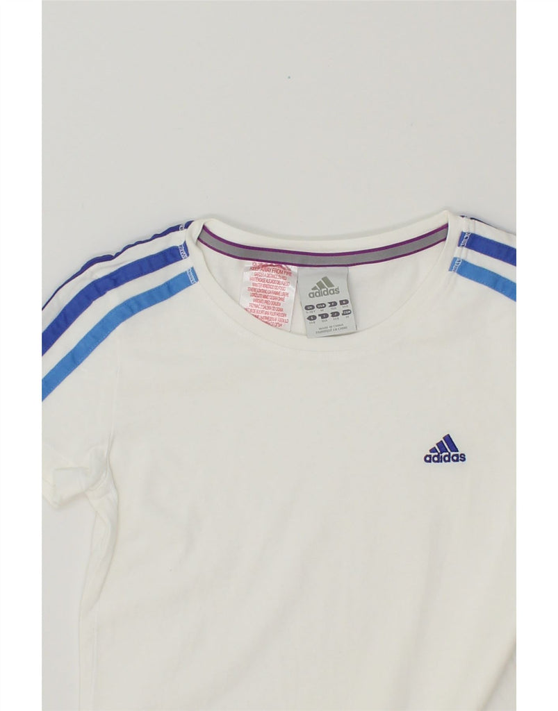 ADIDAS Girls T-Shirt Top 9-10 Years White Cotton Vintage Adidas and Second-Hand Adidas from Messina Hembry 