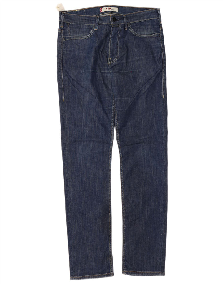 Levi's Mens 519 Slim Jeans W34 L34 Blue Cotton