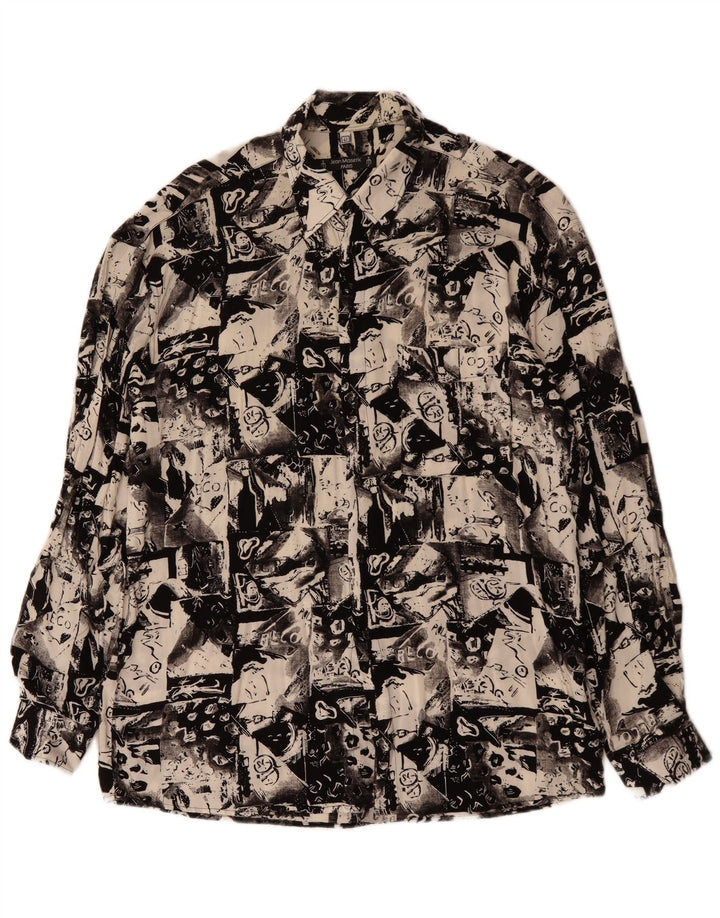 VINTAGE Mens Abstract Pattern Shirt Size 41 Large Black