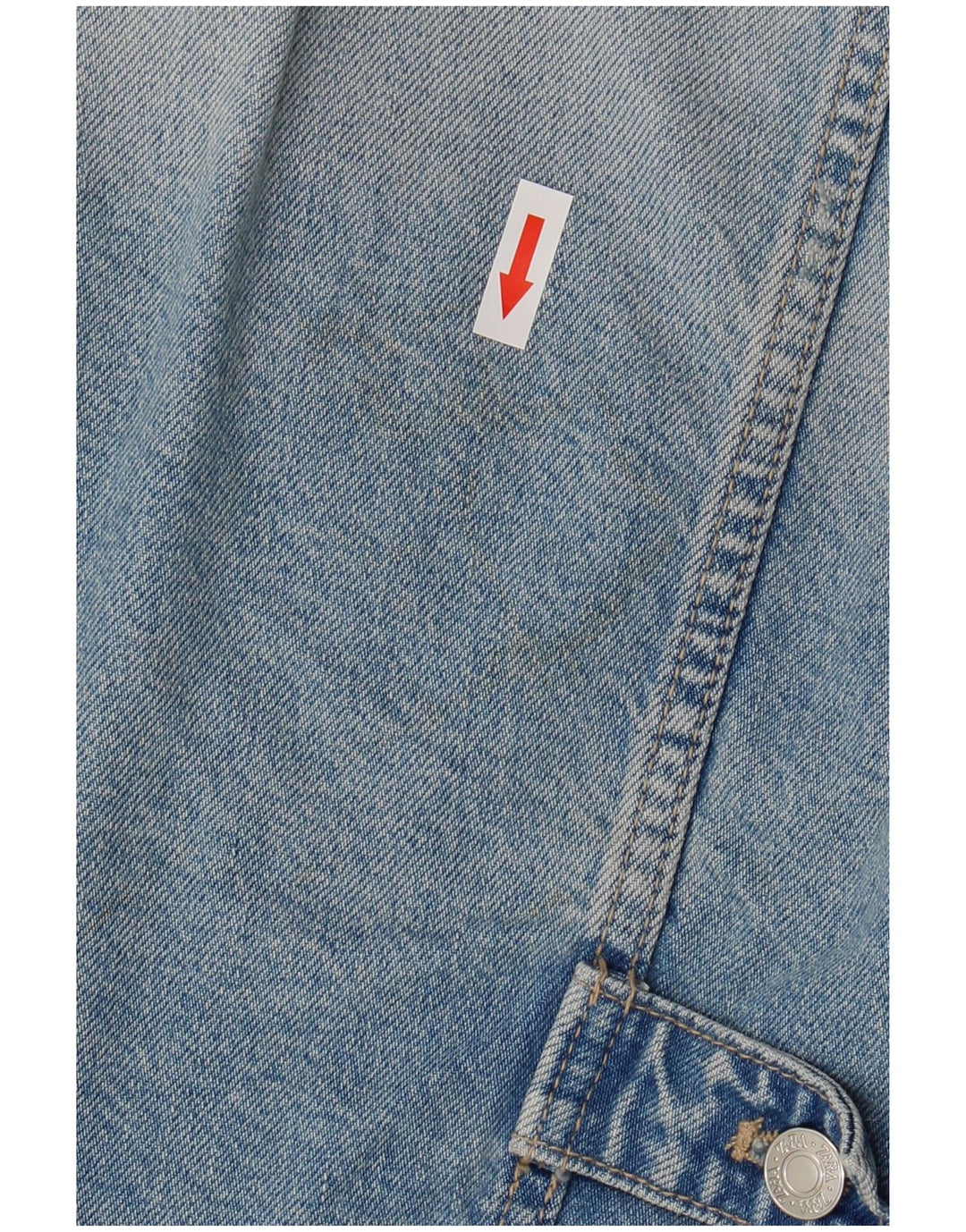 ZARA Womens Crop Oversized Denim Jacket UK 10 Small Blue Cotton