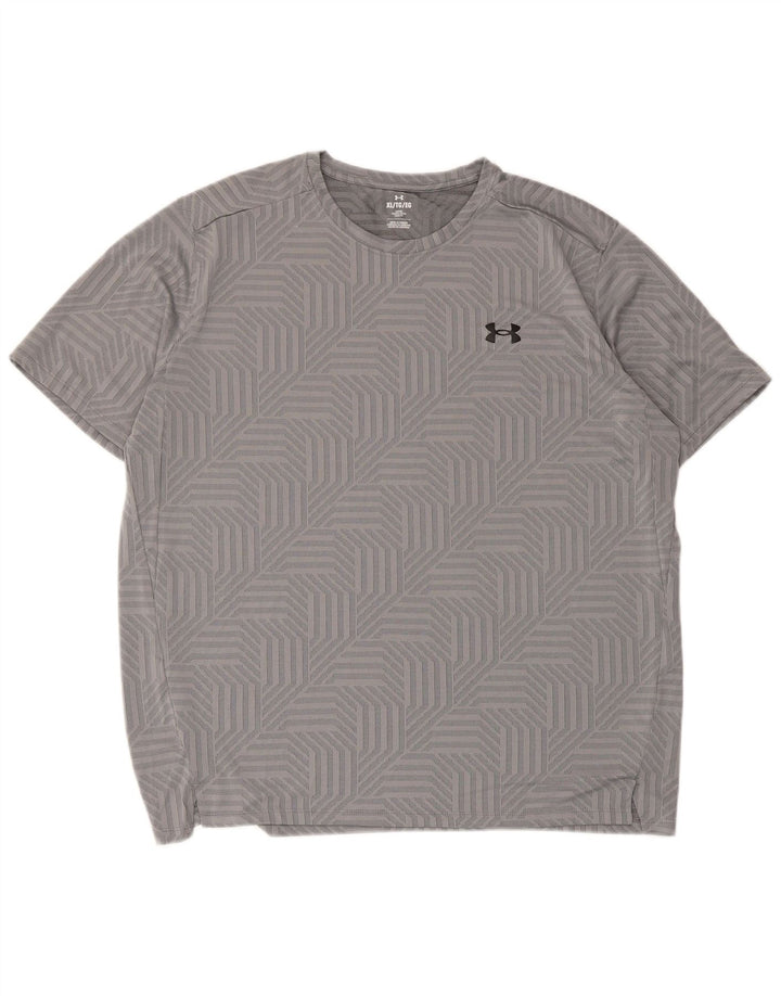 Under Armour Mens T-Shirt Top XL Grey Geometric
