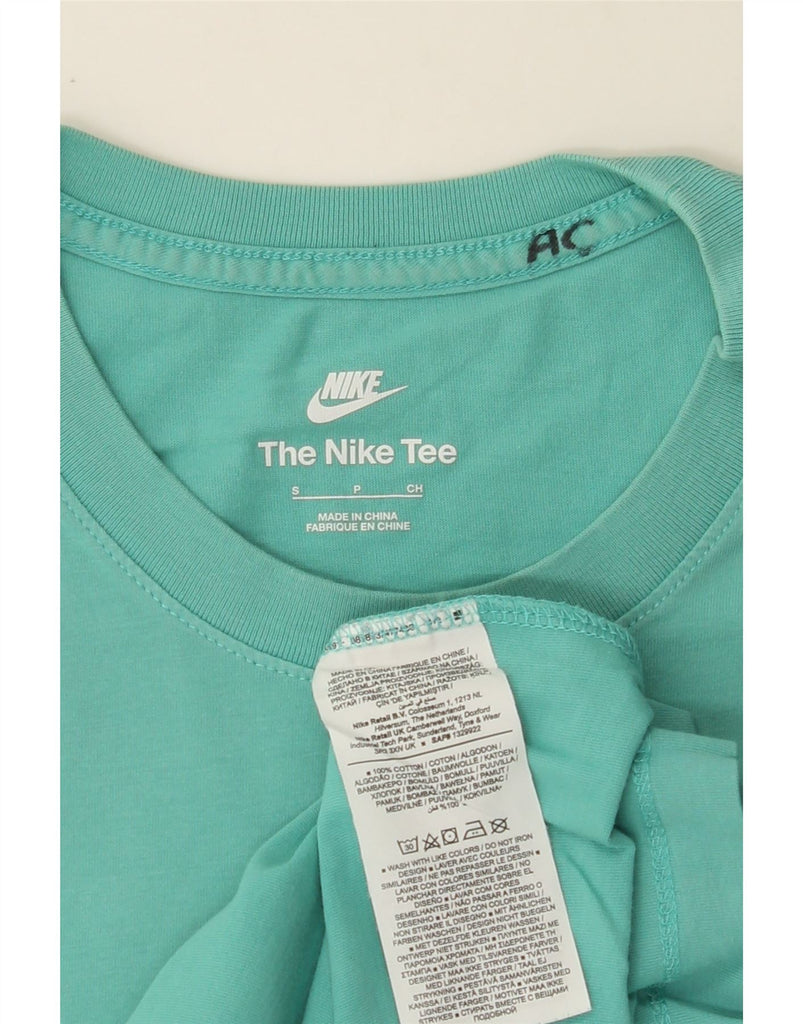 NIKE Mens Graphic T-Shirt Top Small Turquoise Cotton Vintage Nike and Second-Hand Nike from Messina Hembry 
