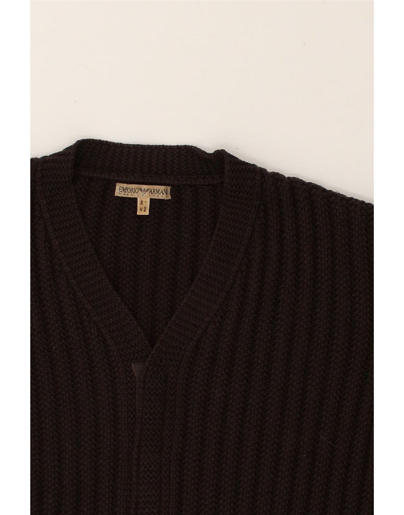 EMPORIO ARMANI Womens Slim Fit Cardigan Sweater IT 48 Medium Brown Wool | Vintage Emporio Armani | Thrift | Second-Hand Emporio Armani | Used Clothing | Messina Hembry 