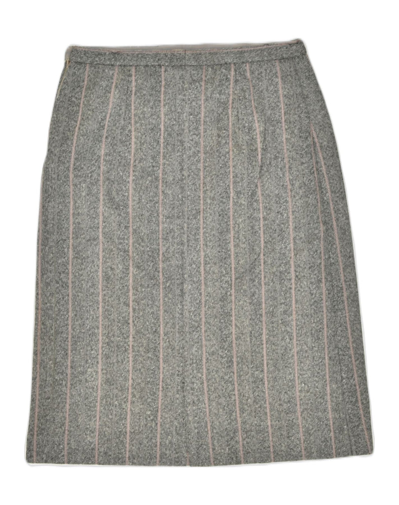 VINTAGE Womens Straight Skirt W29 Medium Grey Striped Wool | Vintage | Thrift | Second-Hand | Used Clothing | Messina Hembry 