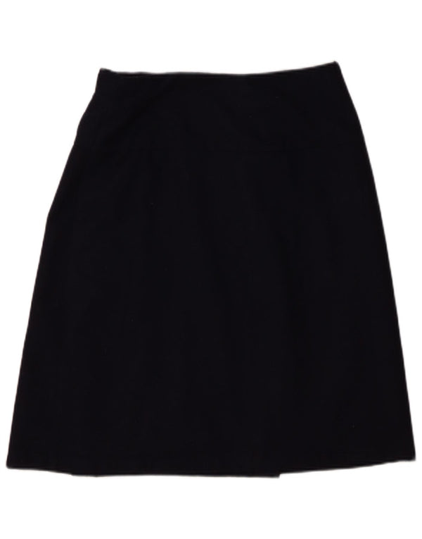 Benetton Womens Wrap Skirt IT 42 Medium W28 Navy Blue Wool