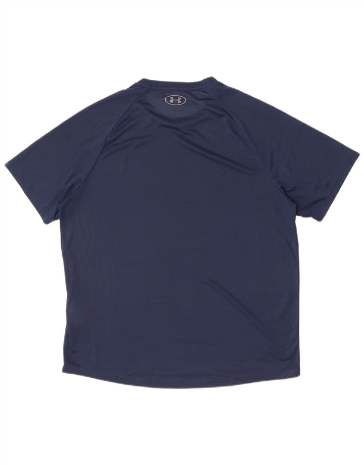 Under Armour Mens T-Shirt Top Large Navy Blue Polyester