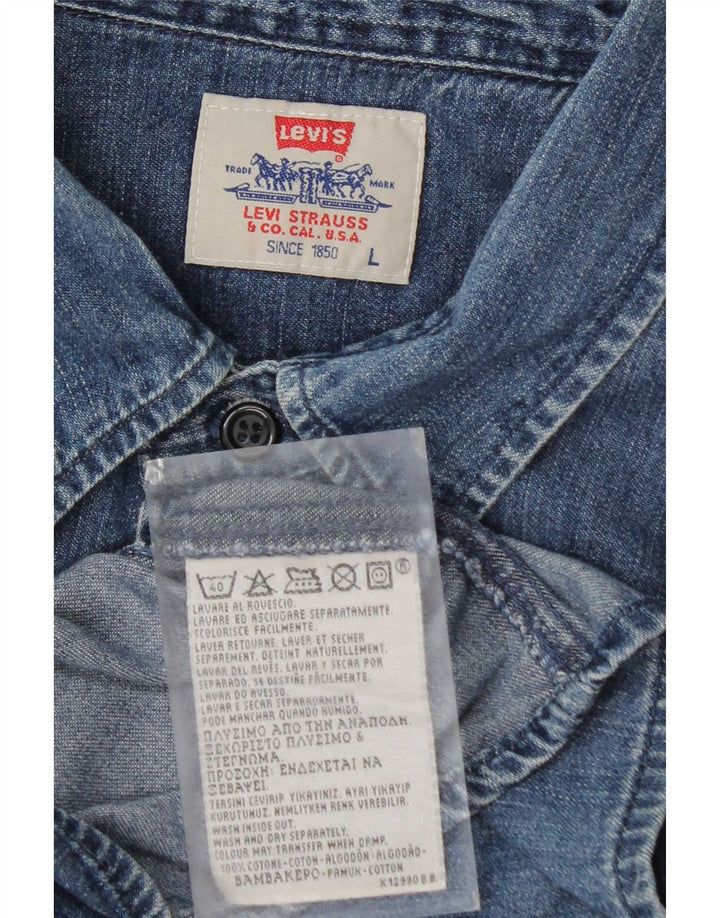 Levi's Mens Denim Shirt Large Blue Cotton