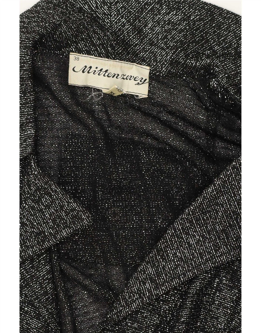 Vintage Womens Wrap Shirt Blouse EU 38 Medium Black Flecked