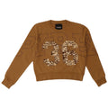 Pyrex Womens Graphic Sweatshirt Jumper UK 6 XS Brown Cotton