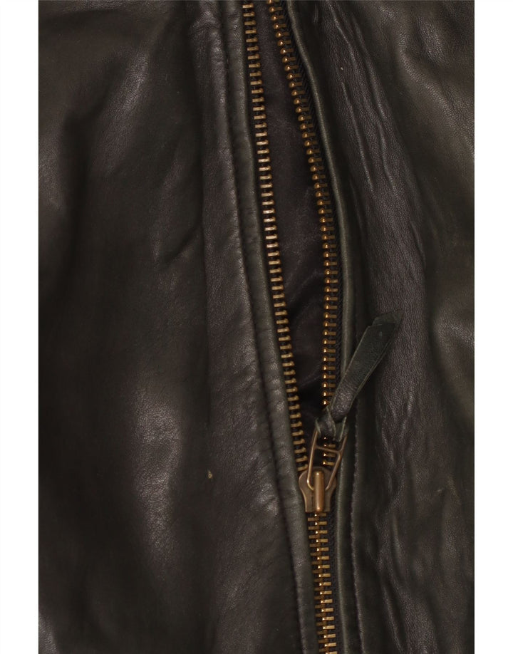 Rosner Womens Graphic Leather Jacket IT 56 3XL Black Leather