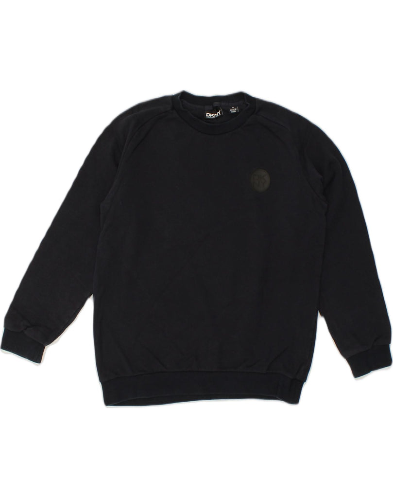 DKNY Mens Sweatshirt Jumper Medium Black Cotton | Vintage Dkny | Thrift | Second-Hand Dkny | Used Clothing | Messina Hembry 