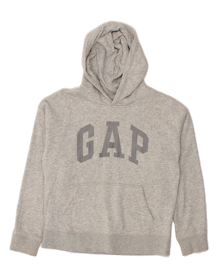 GAP Boys Graphic Hoodie Jumper 9-10 Years Large  Grey Cotton Vintage Gap and Second-Hand Gap from Messina Hembry 