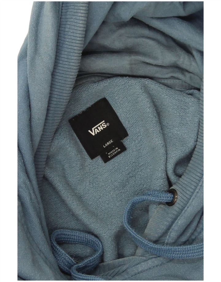 Vans Mens Graphic Hoodie Jumper Large Blue Cotton