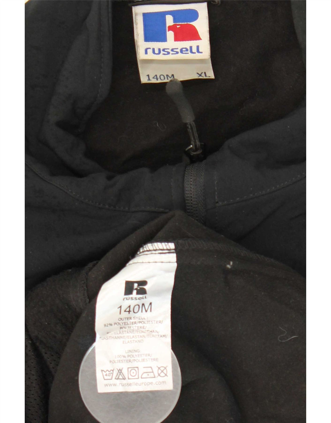 Russell Athletic Mens Windbreaker Jacket UK 42 XL Black Polyester