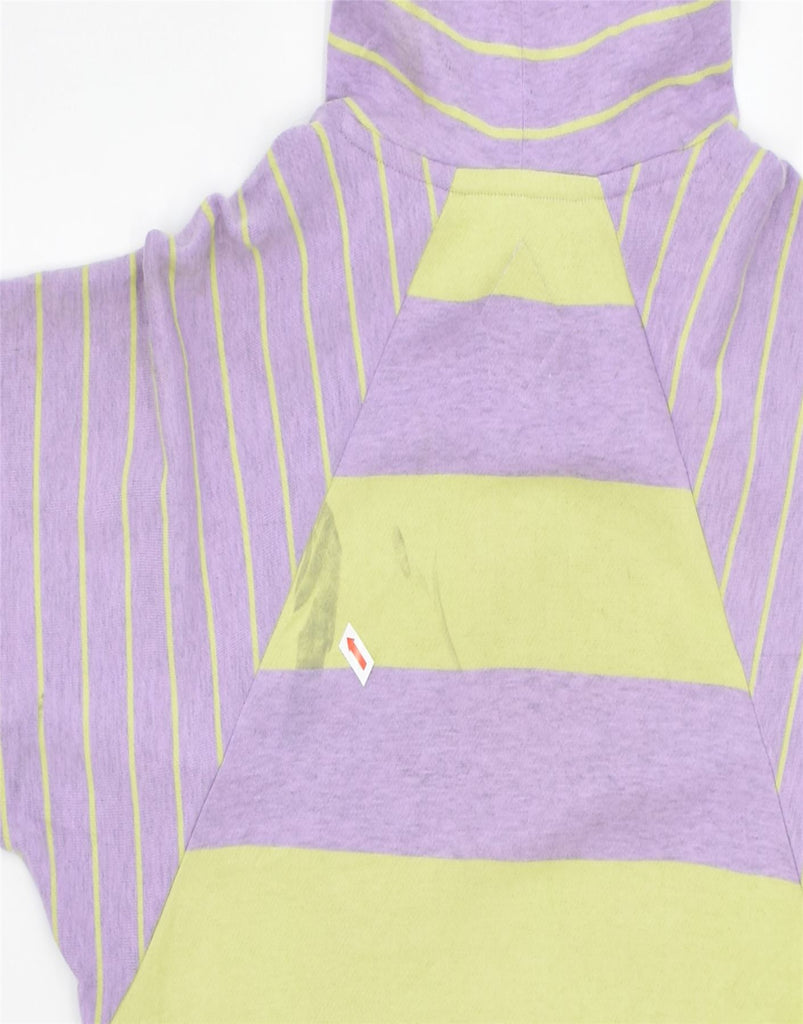 VOLCOM Womens Hoodie Jumper UK 12 Medium Purple Striped Cotton | Vintage | Thrift | Second-Hand | Used Clothing | Messina Hembry 