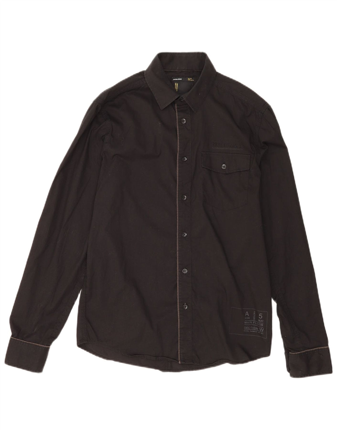 Jack & Jones Mens Shirt Medium Black Cotton