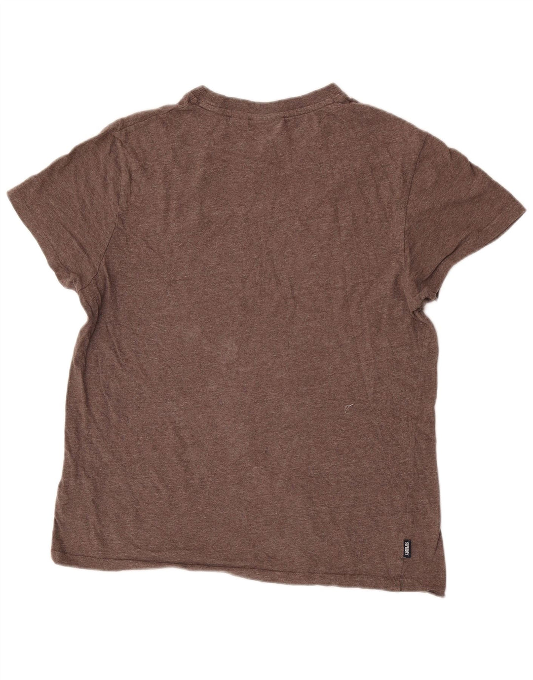 Superdry Mens T-Shirt Top XL Brown Cotton