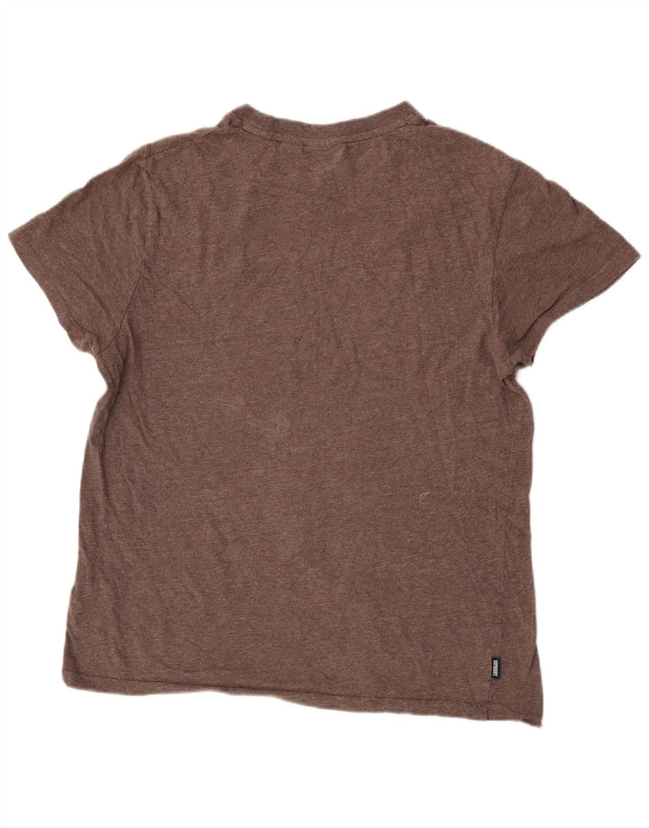 Superdry Mens T-Shirt Top XL Brown Cotton