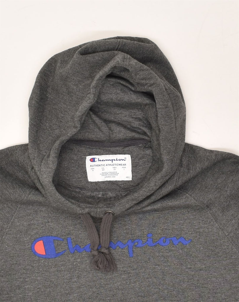 CHAMPION Womens Graphic Hoodie Jumper UK 10 Small Grey Cotton | Vintage Champion | Thrift | Second-Hand Champion | Used Clothing | Messina Hembry 