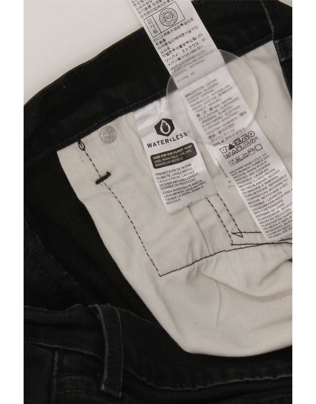 Levi's Mens 512 Slim Tapered Jeans W34 L34 Black Cotton