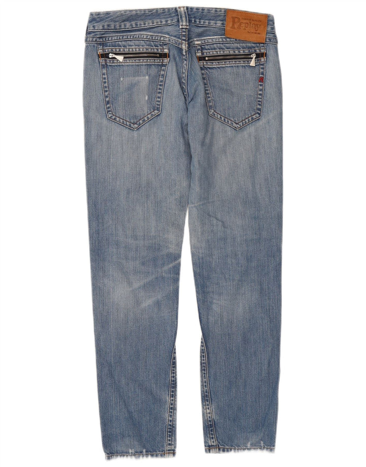 Replay Womens Slim Jeans W29 L30 Blue Cotton