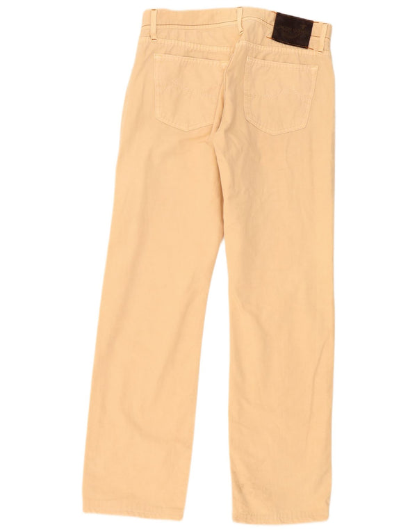 Jacob Cohen Mens Straight Casual Trousers W35 L33 Beige Cotton