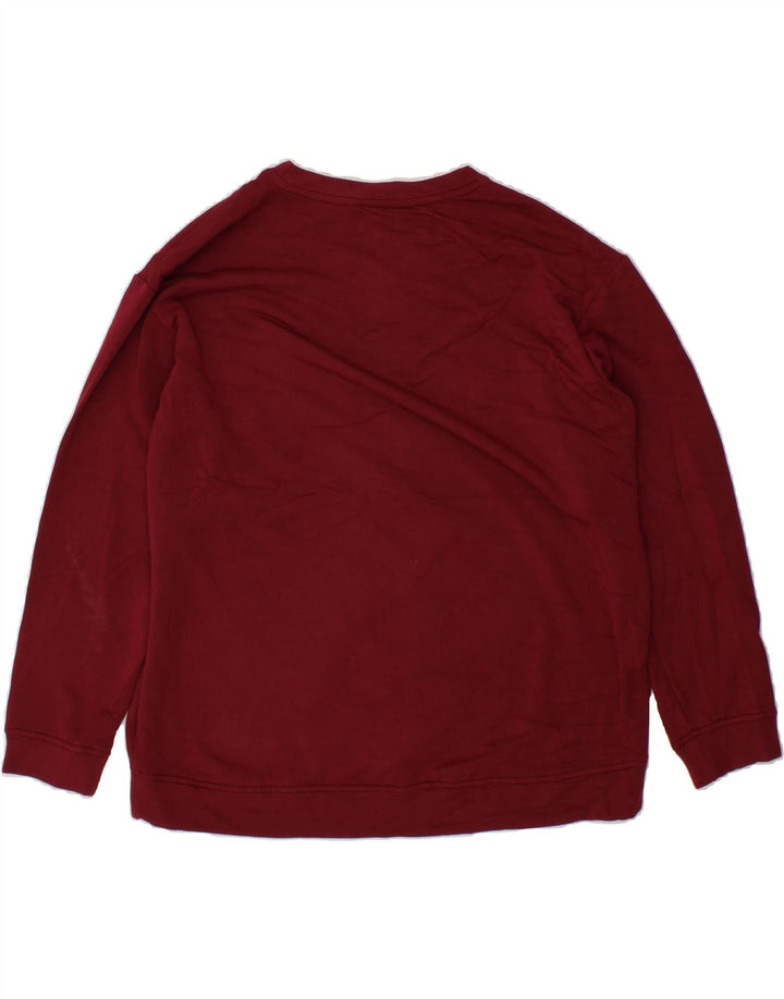 ORVIS Womens Oversized Sweatshirt Jumper UK 16 Large Burgundy Cotton Vintage Orvis and Second-Hand Orvis from Messina Hembry 