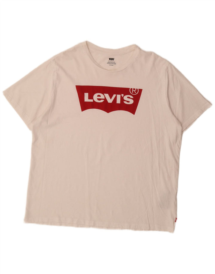 LEVI'S Mens Graphic T-Shirt Top XL White Cotton