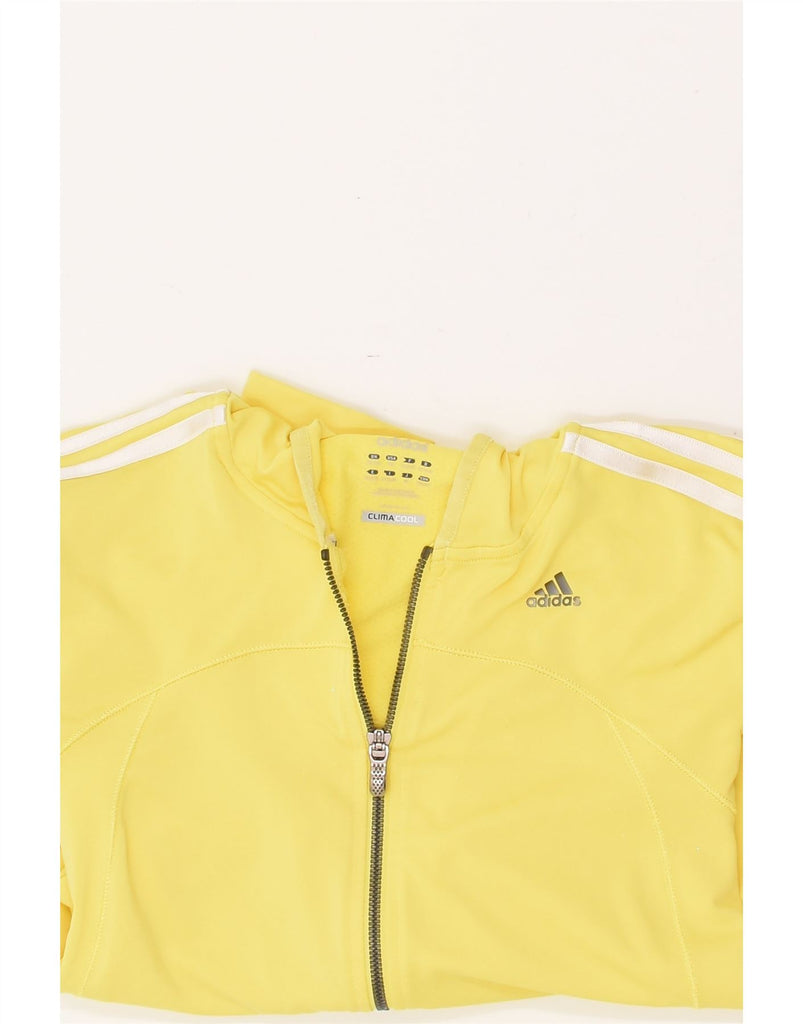 ADIDAS Womens Climacool Zip Hoodie Sweater UK 4/6 XS Yellow Polyester | Vintage Adidas | Thrift | Second-Hand Adidas | Used Clothing | Messina Hembry 