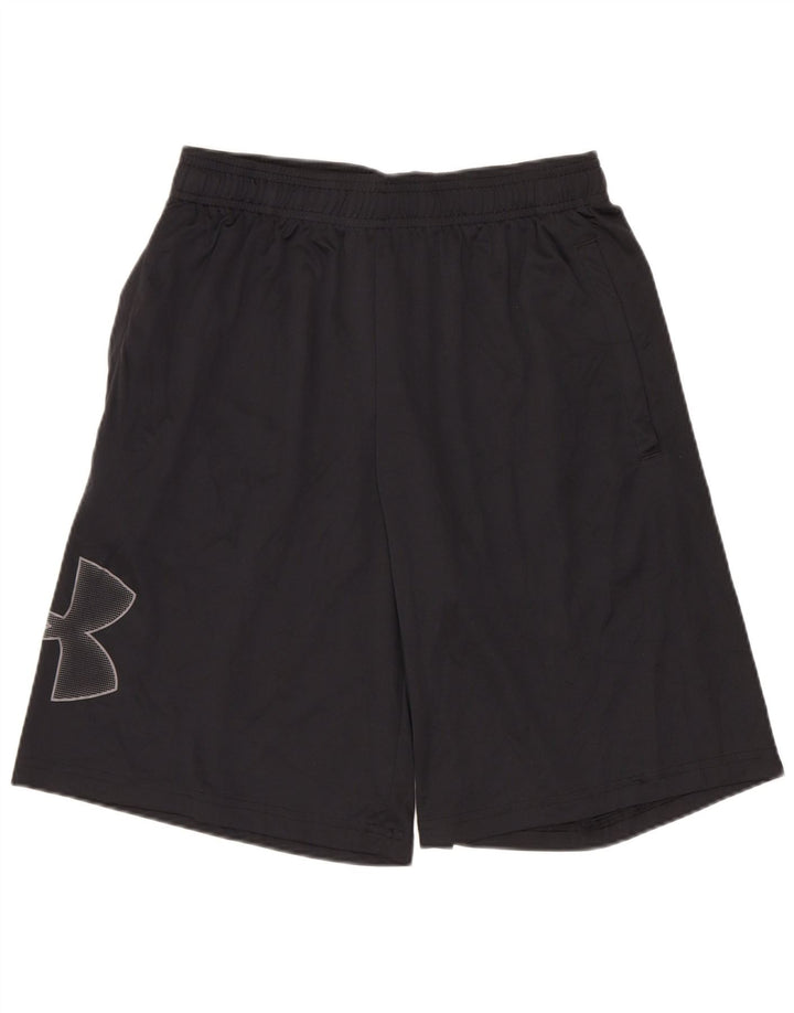 UNDER ARMOUR Mens Heat Gear Graphic Sport Shorts Small  Black Polyester